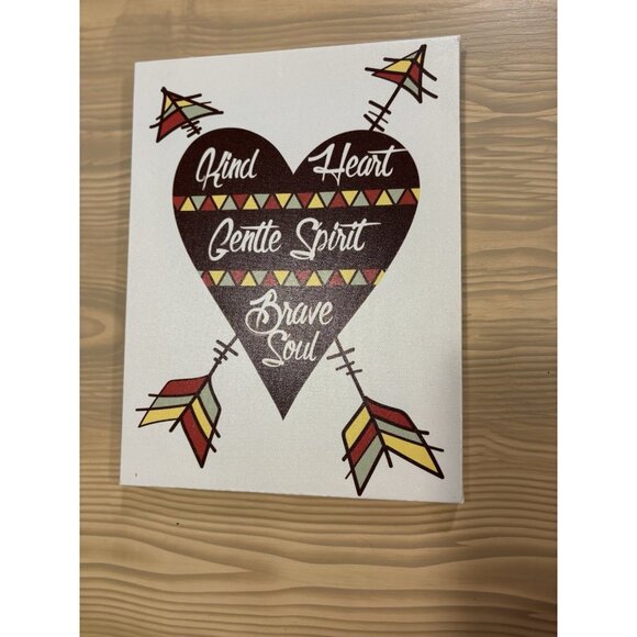 Heart And Arrow Wall Decor Gentle Kind Brave Soul Love Wall Art Canvas Cute - Picture 6 of 6